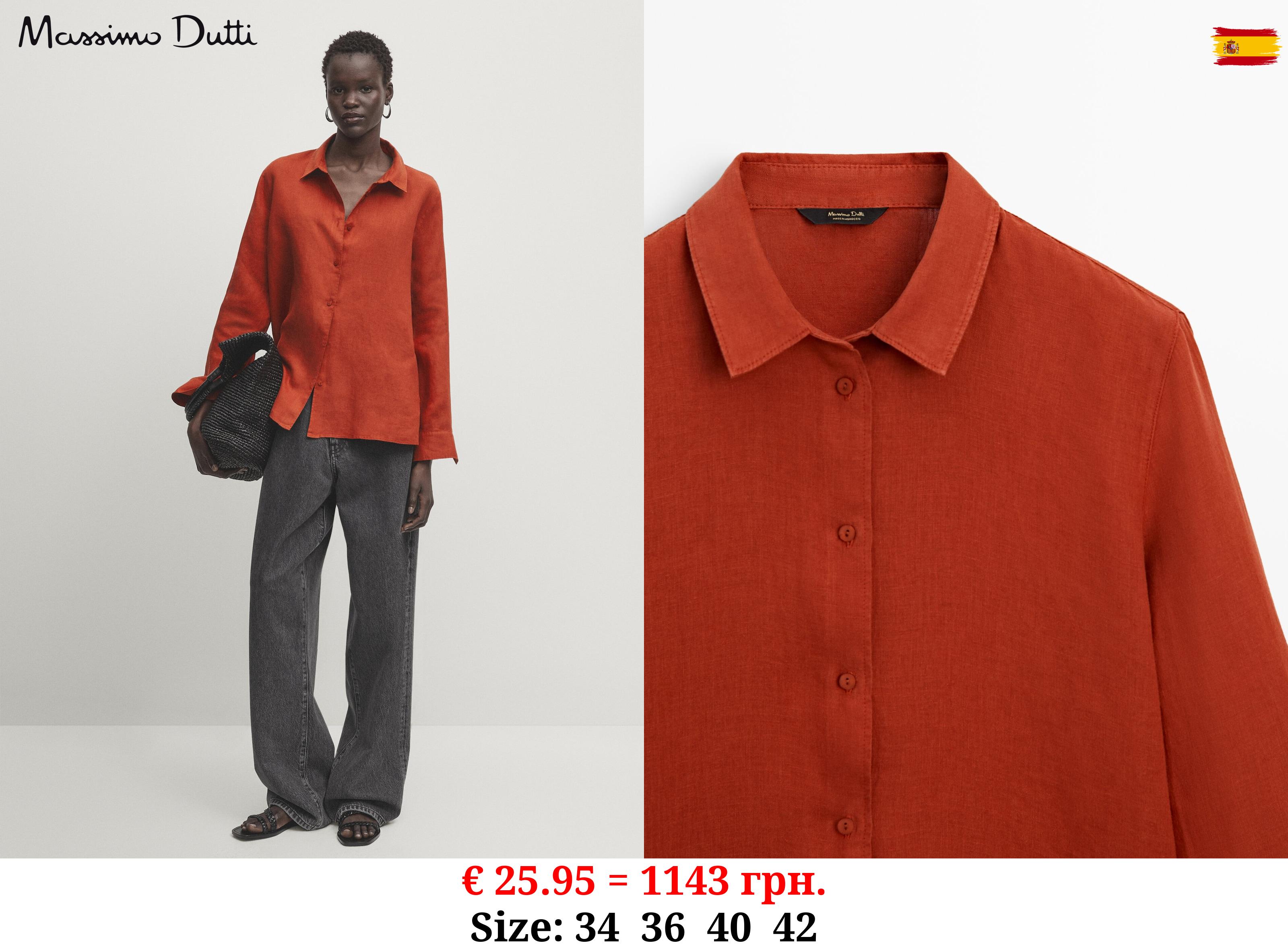 100% linen shirt BURNT ORANGE