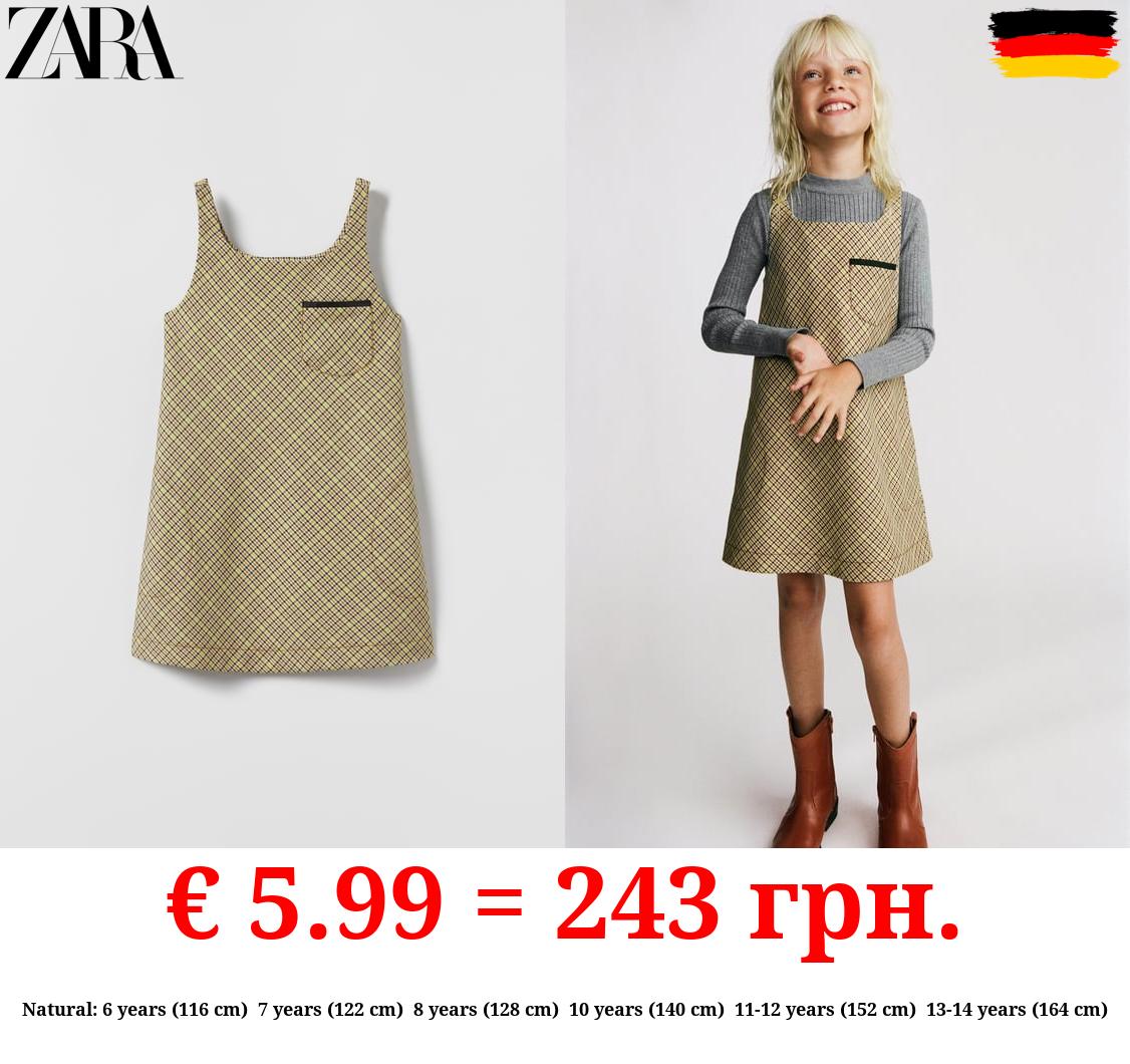 PINAFORE DRESS WITH CONTRAST POCKET