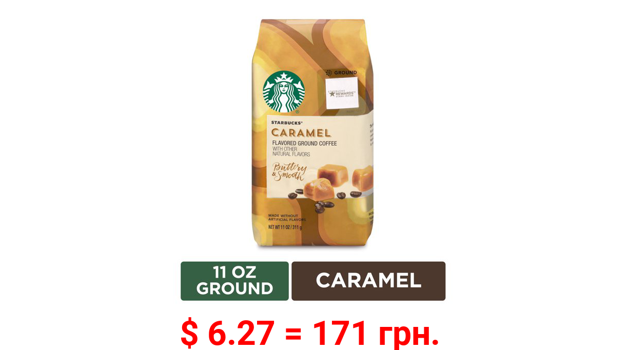 Starbucks Caramel Medium Roast Ground Coffee, 11 Oz, Bag
