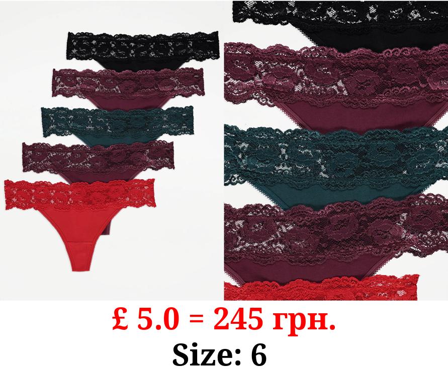 Lace Top Thong 5 Pack