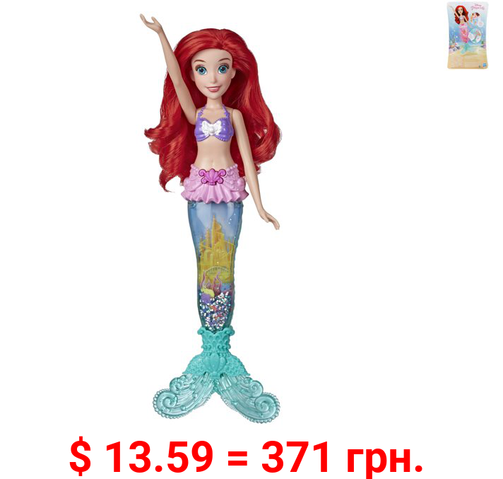Disney Princess Glitter 'n Glow Ariel Doll with Lights,Includes Mermaid Tail