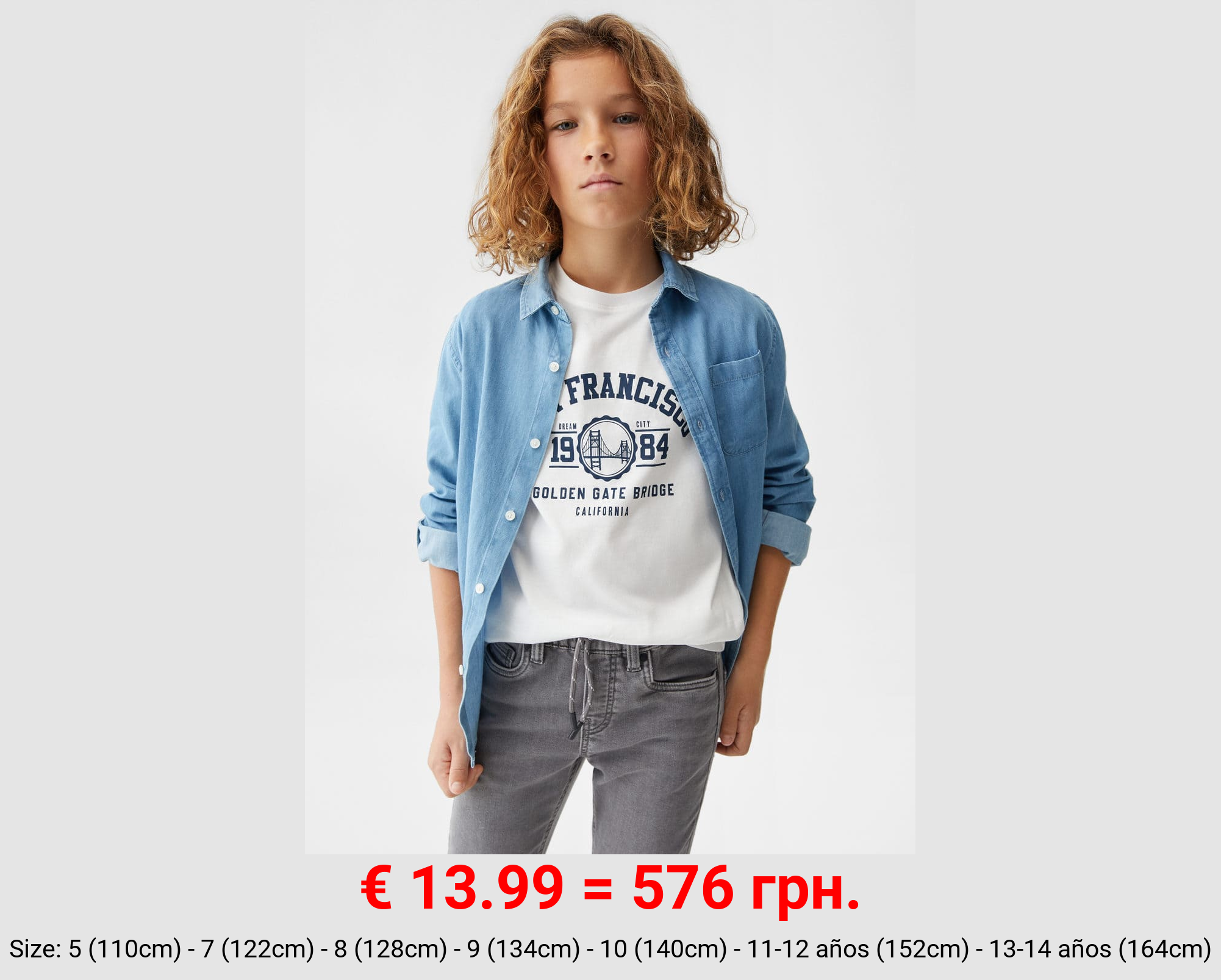 Jeans cintura elástica cordón