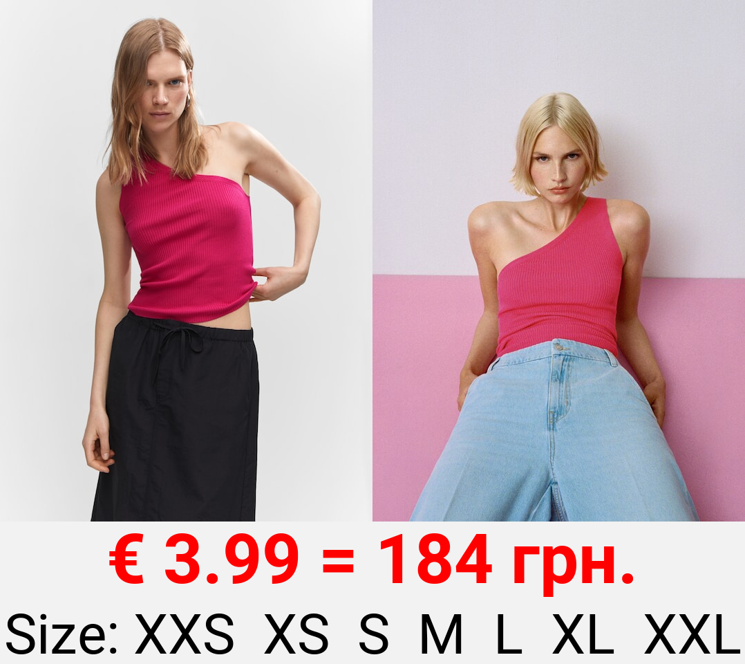 Top punto cuello asimétrico