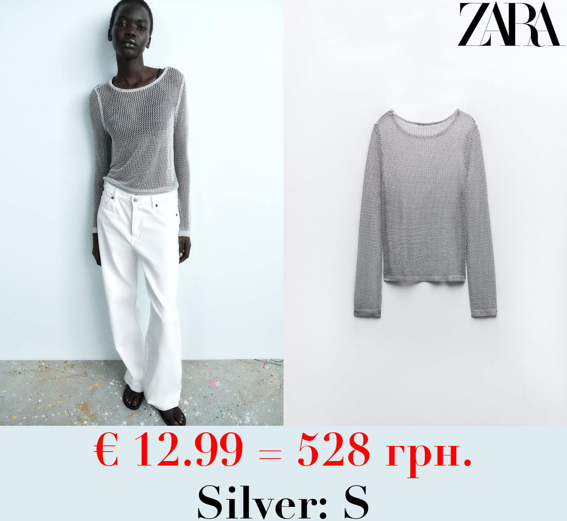 METALLIC MESH KNIT TOP