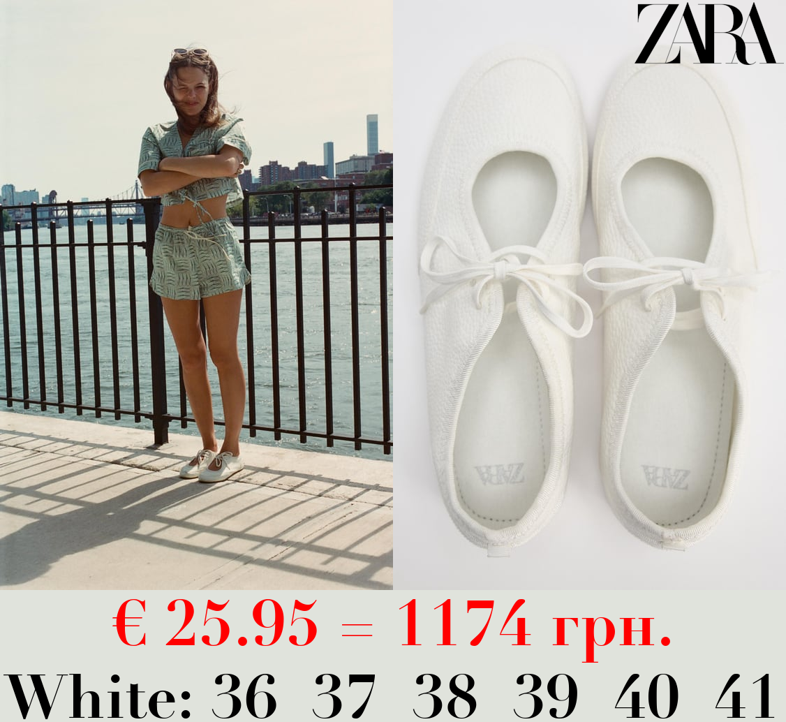 LACE-UP BALLET FLATS