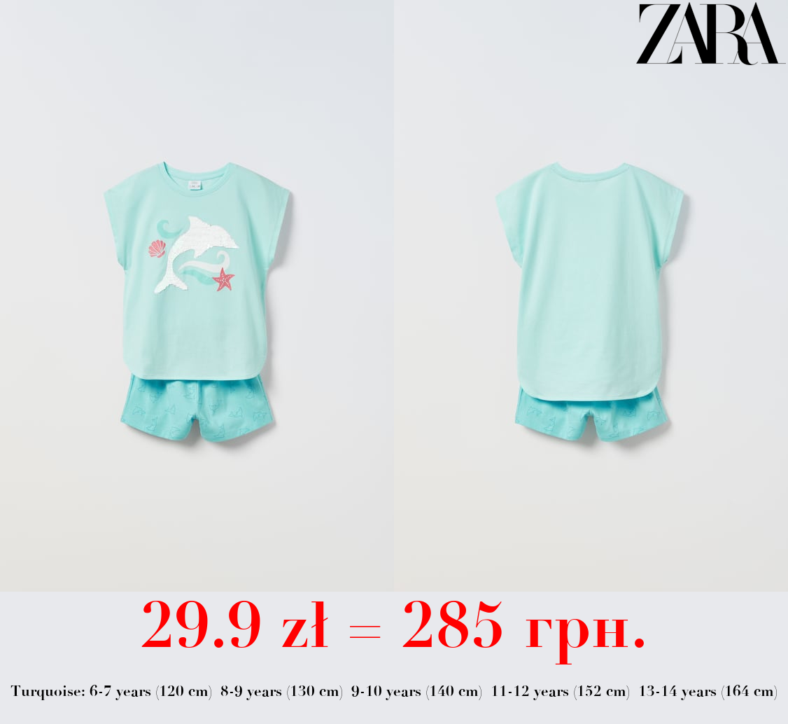 6-14 YEARS/ SEQUINNED DOLPHIN CO ORD