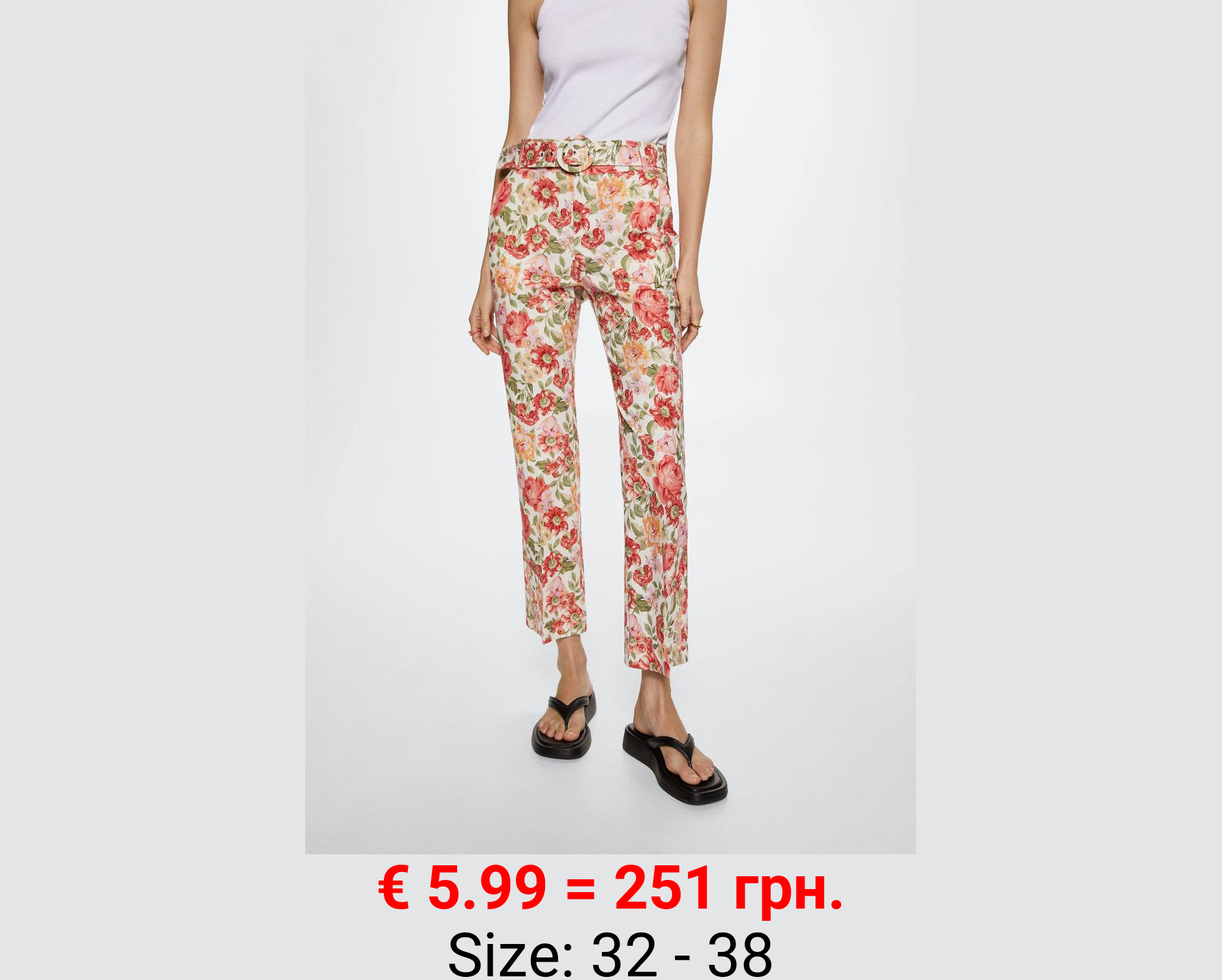 Pantalón lino cinturón