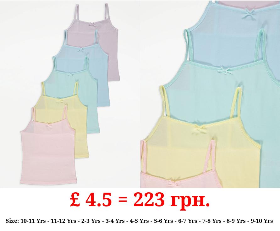 Pastel Cami Vests 5 Pack
