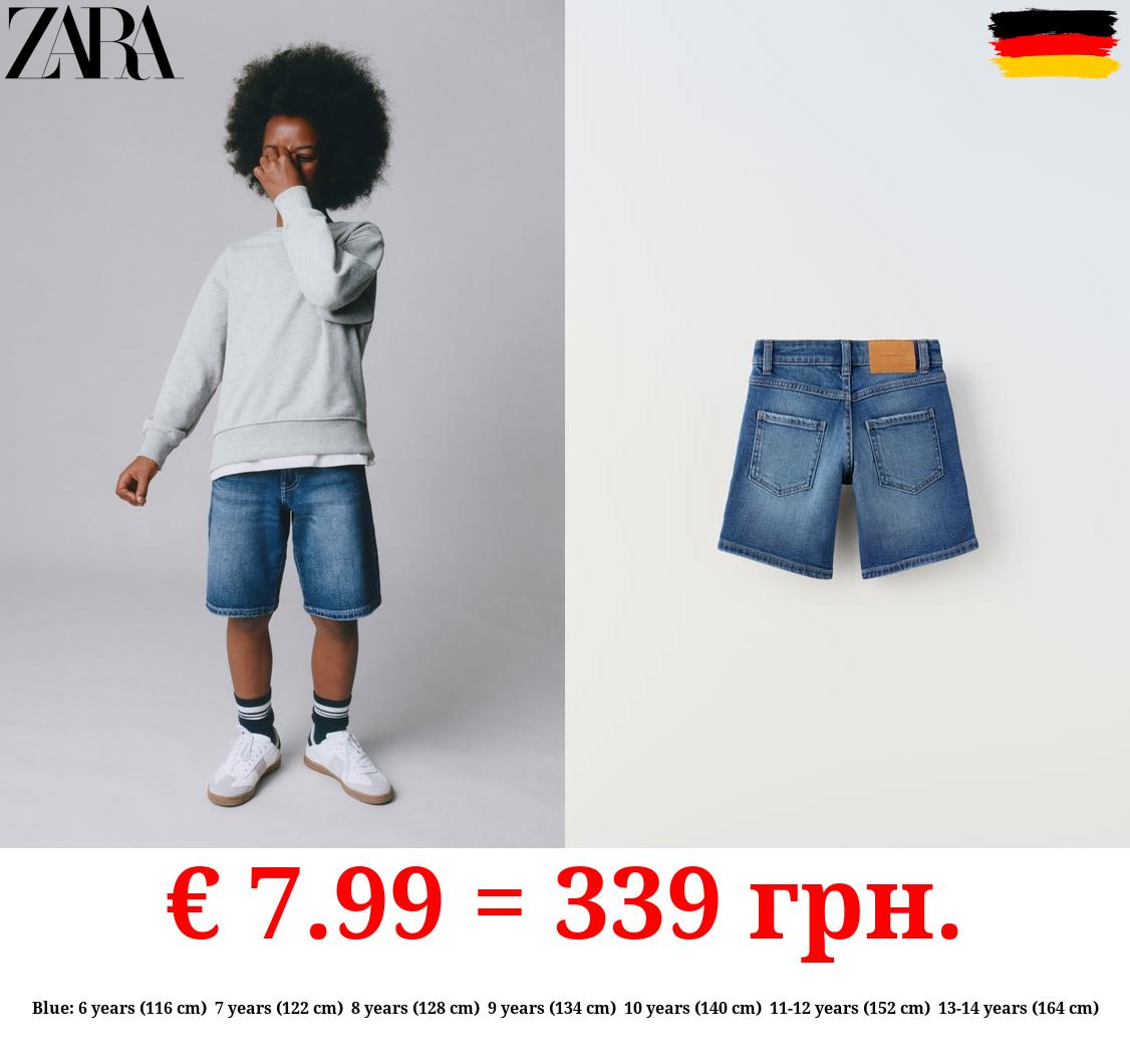 STRAIGHT FIT DENIM BERMUDA SHORTS