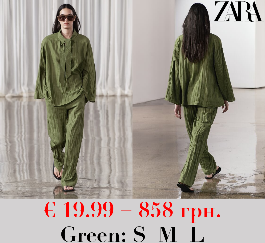 ZW COLLECTION CREASED LINEN BLEND BLOUSE