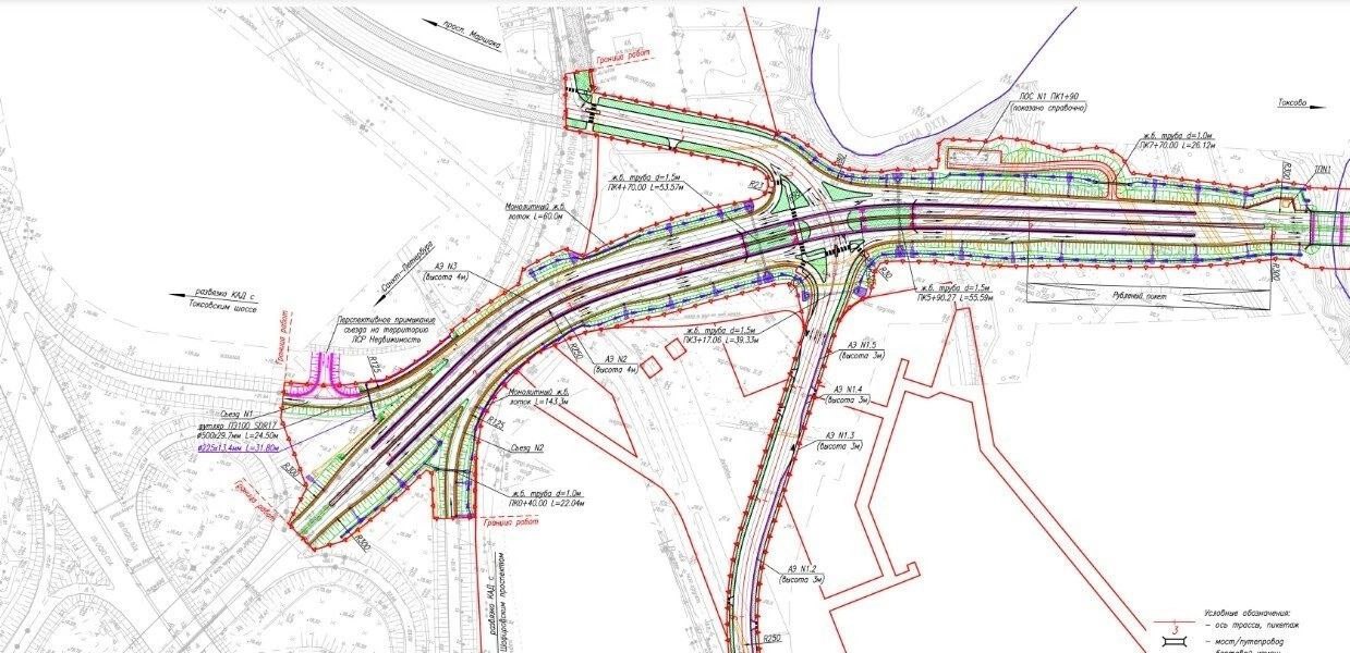 Обход мурино в створе пискаревского проспекта проект