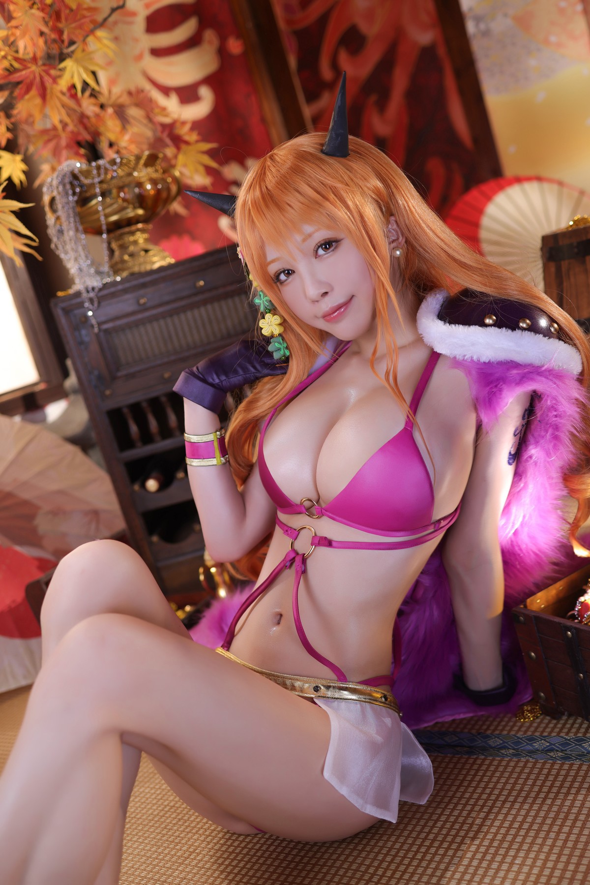 水淼aqua Cosplay 海贼王 娜美 48