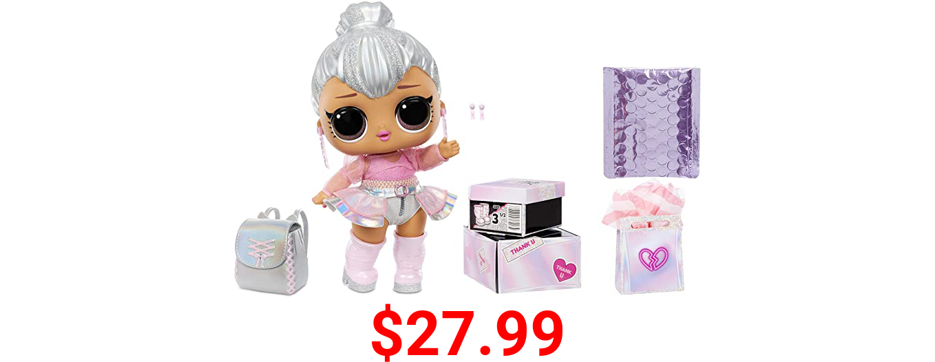 LOL Surprise Big B.B. (Big Baby) Kitty Queen – 11" Large Doll, Unbox Fashions, Shoes, Accessories, Includes Playset Desk, Chair and Backdrop
