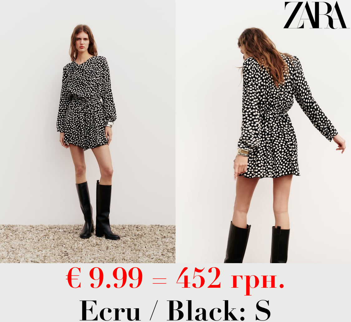 SHORT DRESS WITH A POLKA DOT PRINT