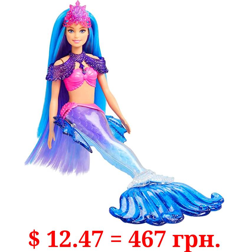 Barbie Mermaid Power Malibu” Roberts Mermaid Doll with Pet, Interchangeable Fins, Hairbrush & Accessories, Toy for 3 Year Olds & Up