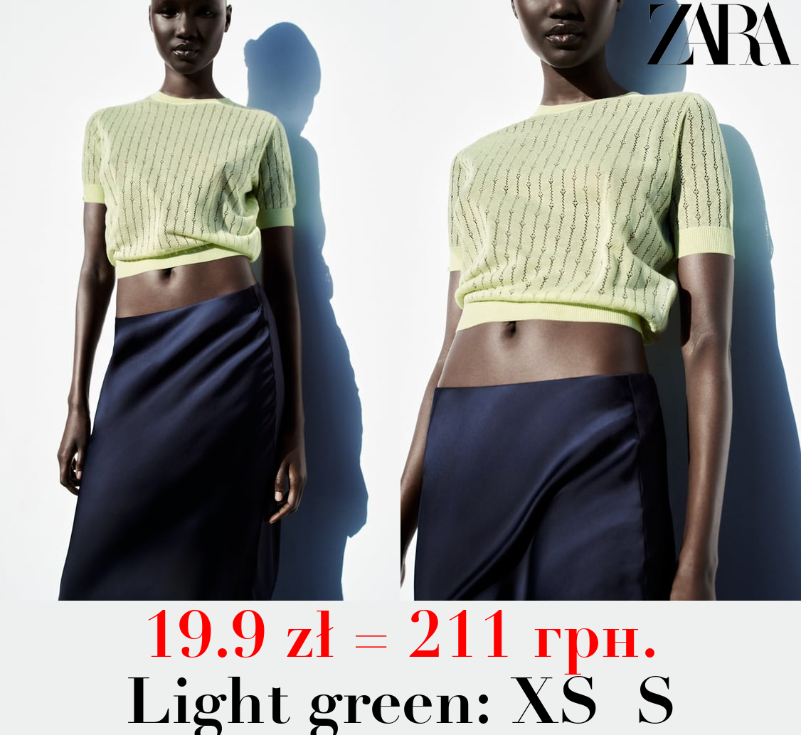 FINE KNIT TOP WITH OPENWORK