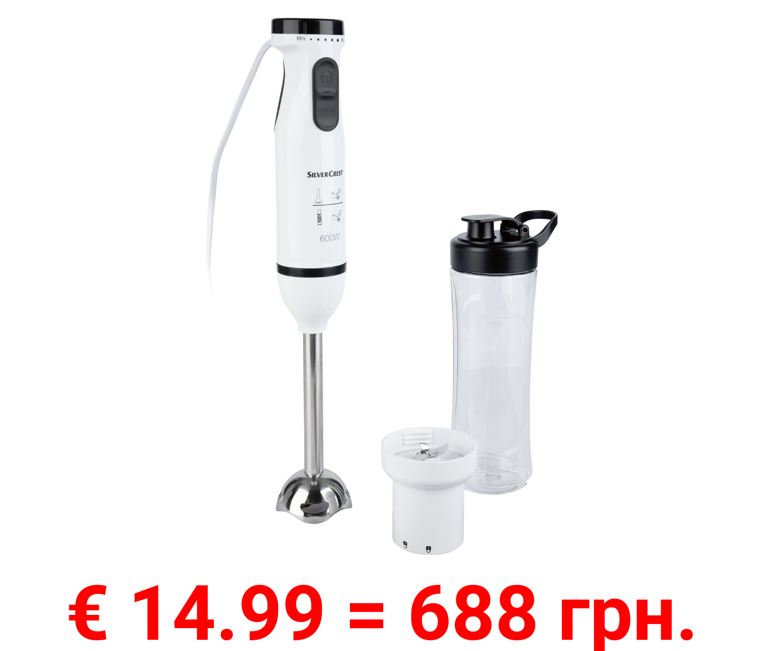 SILVERCREST® KITCHEN TOOLS Stabmixer »SSMS 600 A1«, mit Smoothiemakeraufsatz