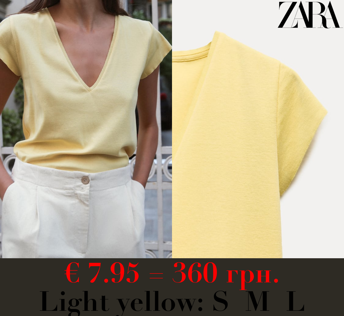 V-NECK COTTON T-SHIRT