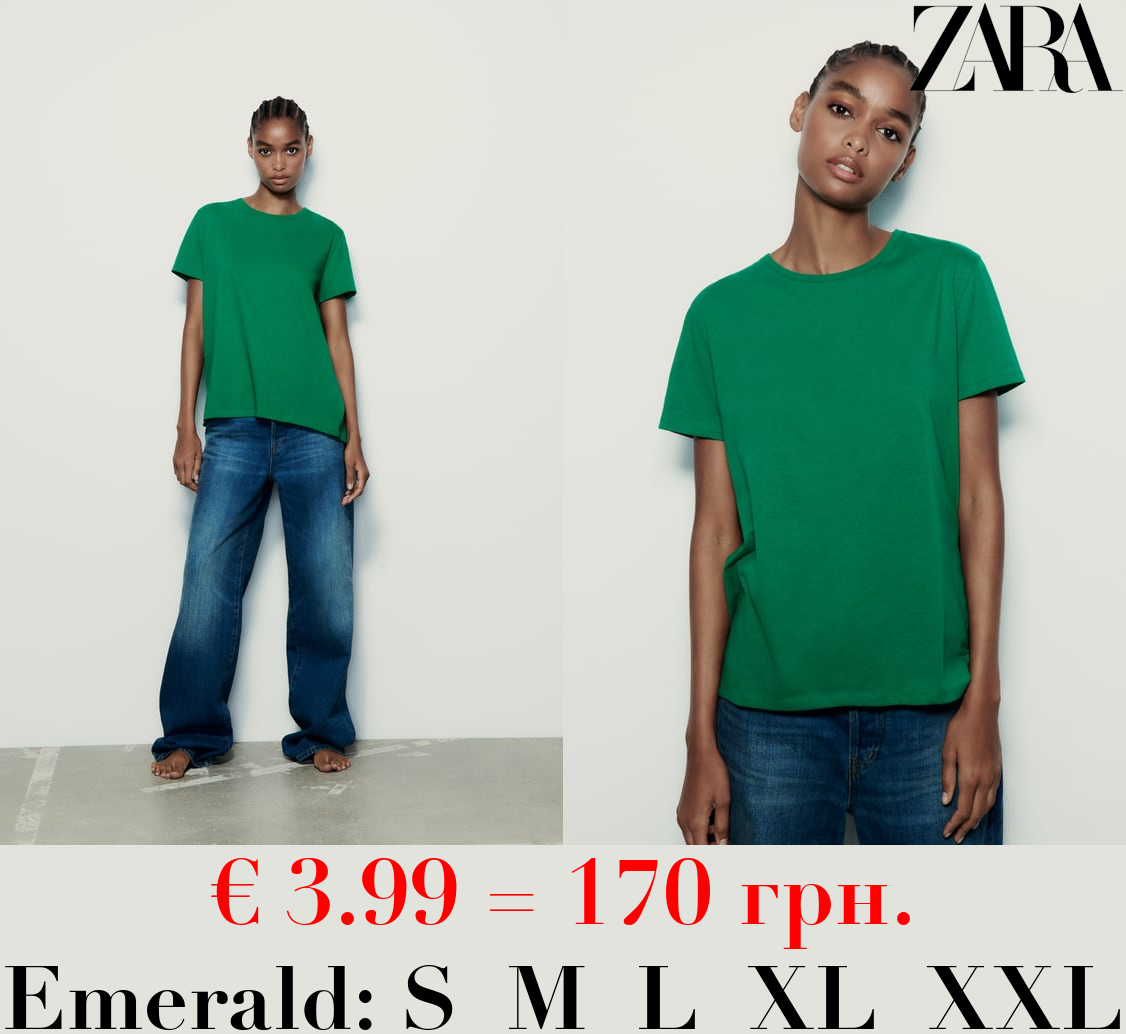 BASIC T-SHIRT WITH ASYMMETRIC HEM