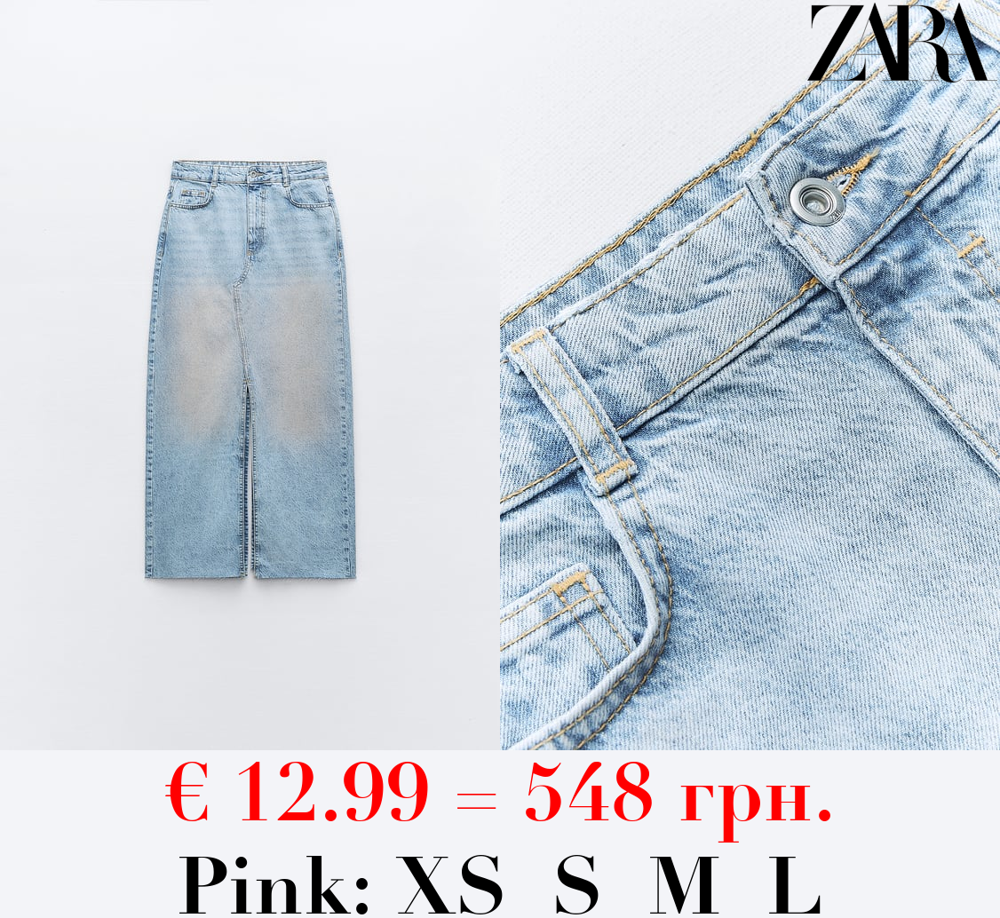 Z1975 PINK FADED DENIM SKIRT WITH SLIT