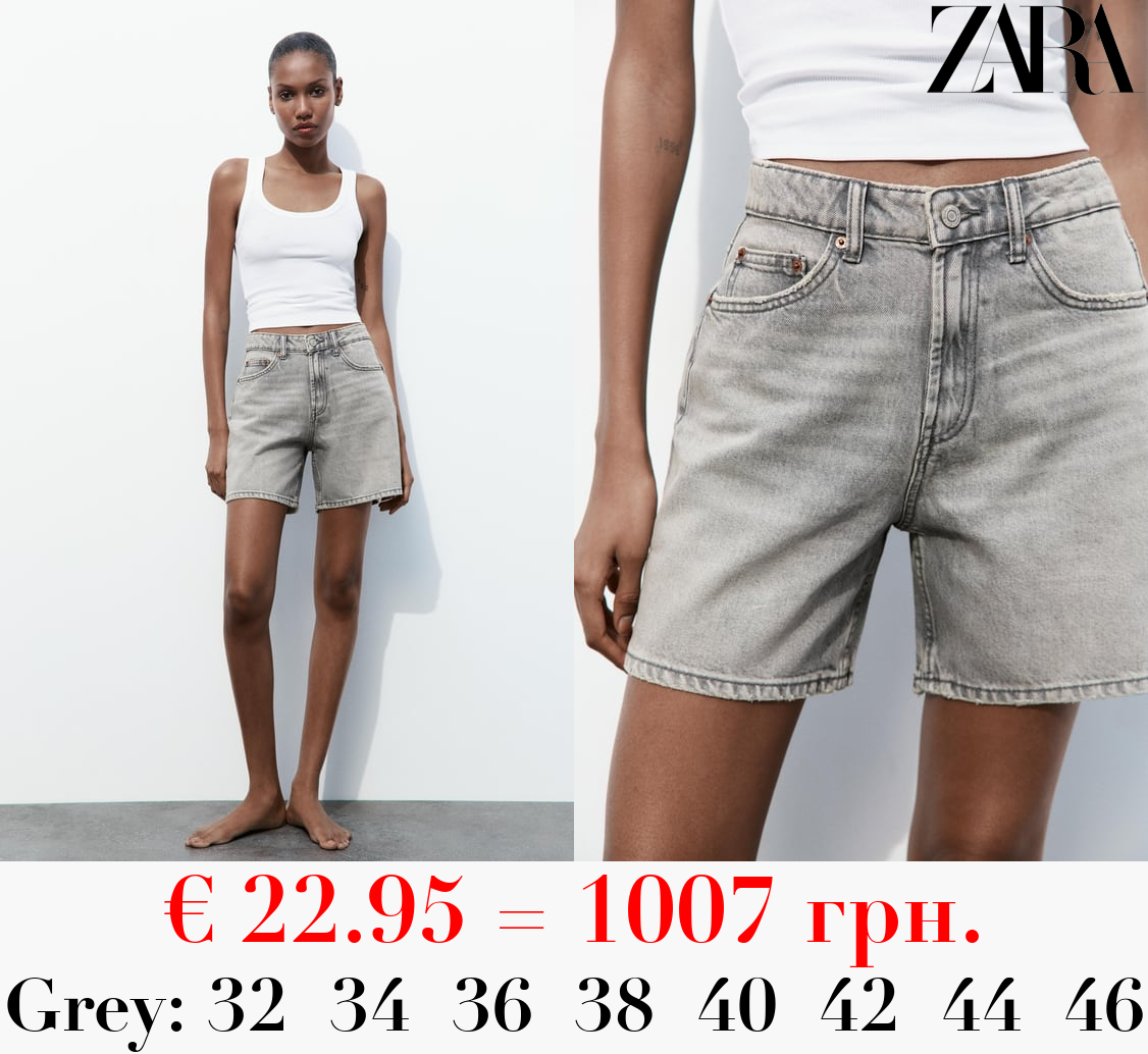 TRF MID-RISE DENIM BERMUDA SHORTS
