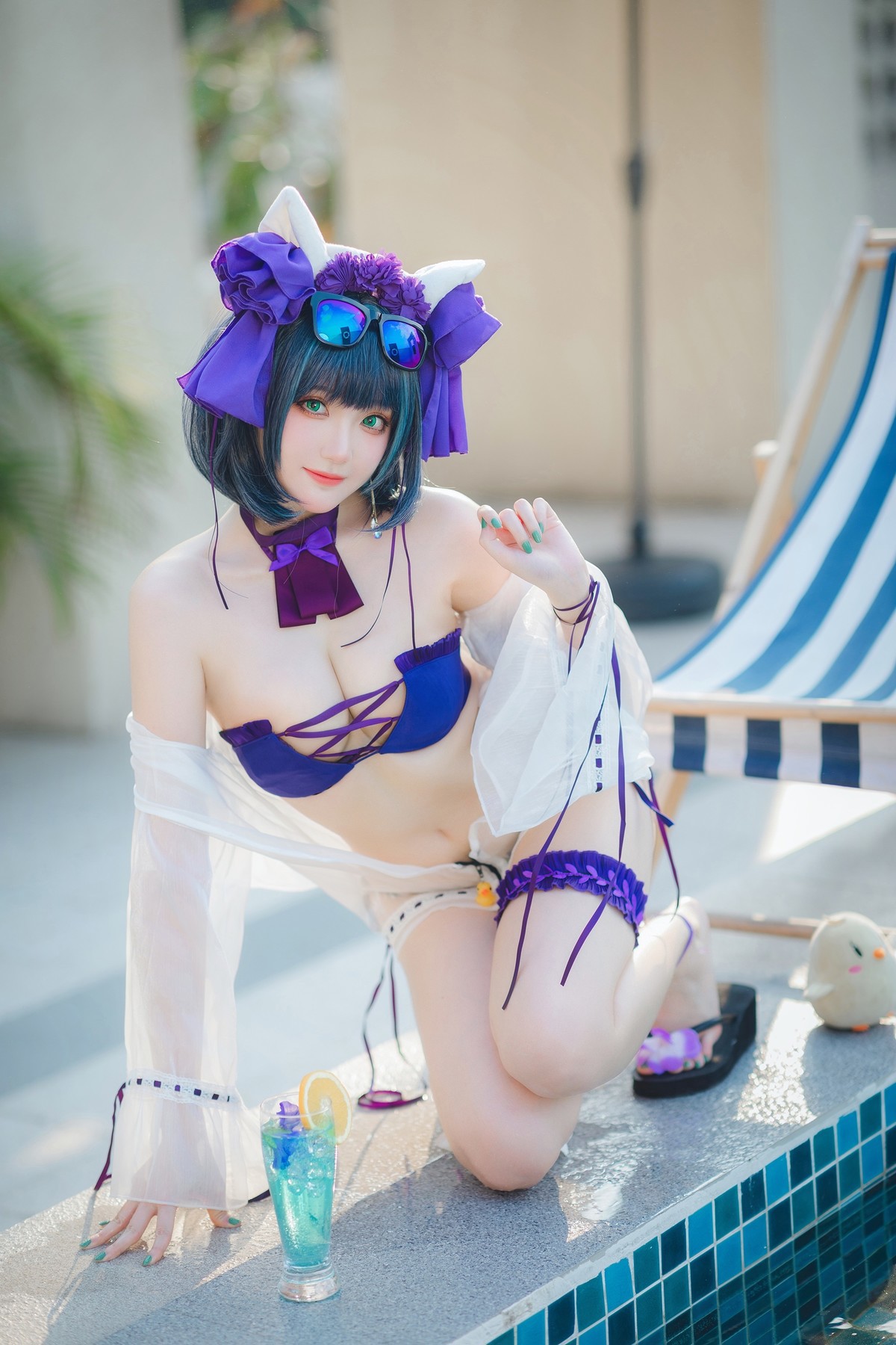 Cosplay 瓜希酱福利 柴郡泳装 24
