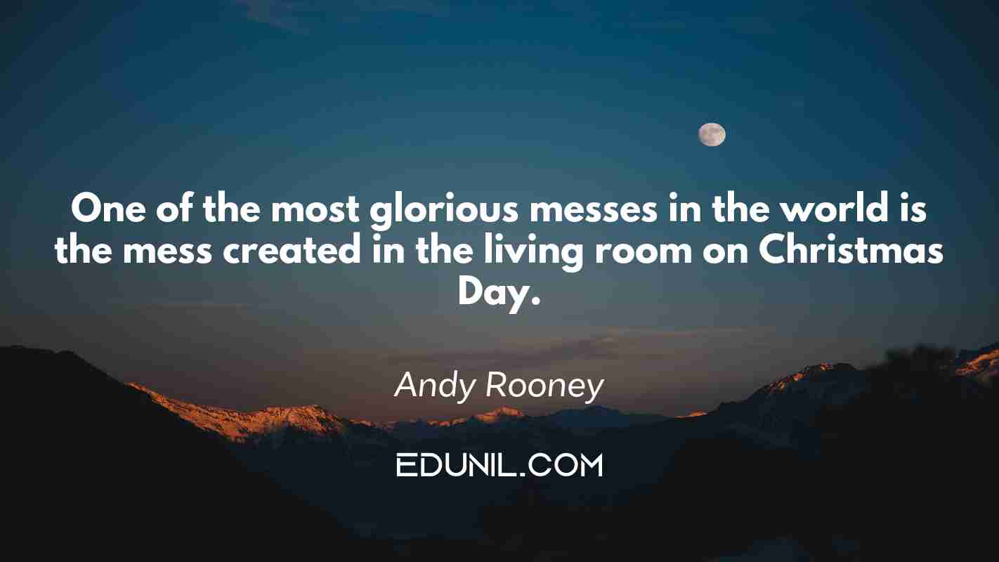 One of the most glorious messes in the world is the mess created in the living room on Christmas Day. - Andy Rooney
