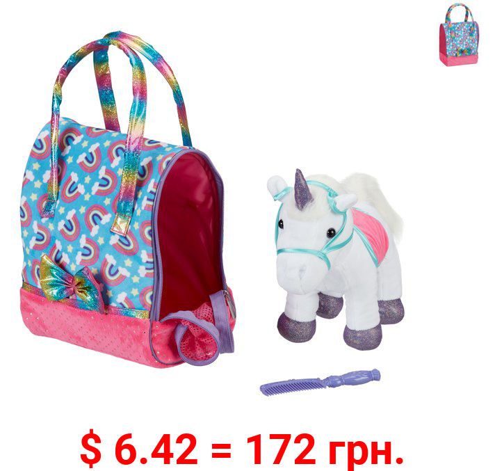 Horse Bag with Horse Stuffed Animal Toy Set, 3 Pieces