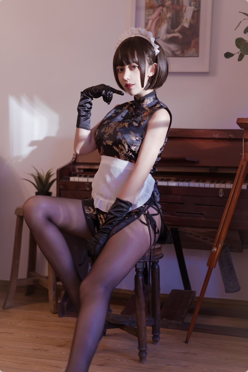 [Cos]过期米线线喵 - 黑色旗袍[43P] 17