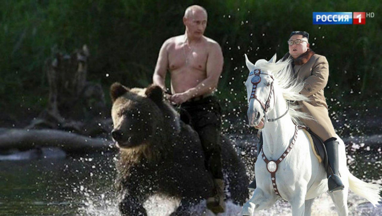 Путин без рубашки на коне чье