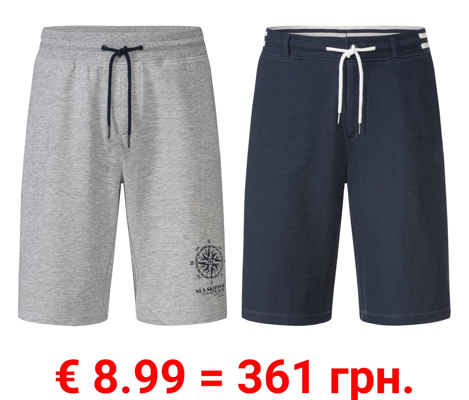 LIVERGY® Herren Sweatshorts mitaufgesetzter Gesäßtasche