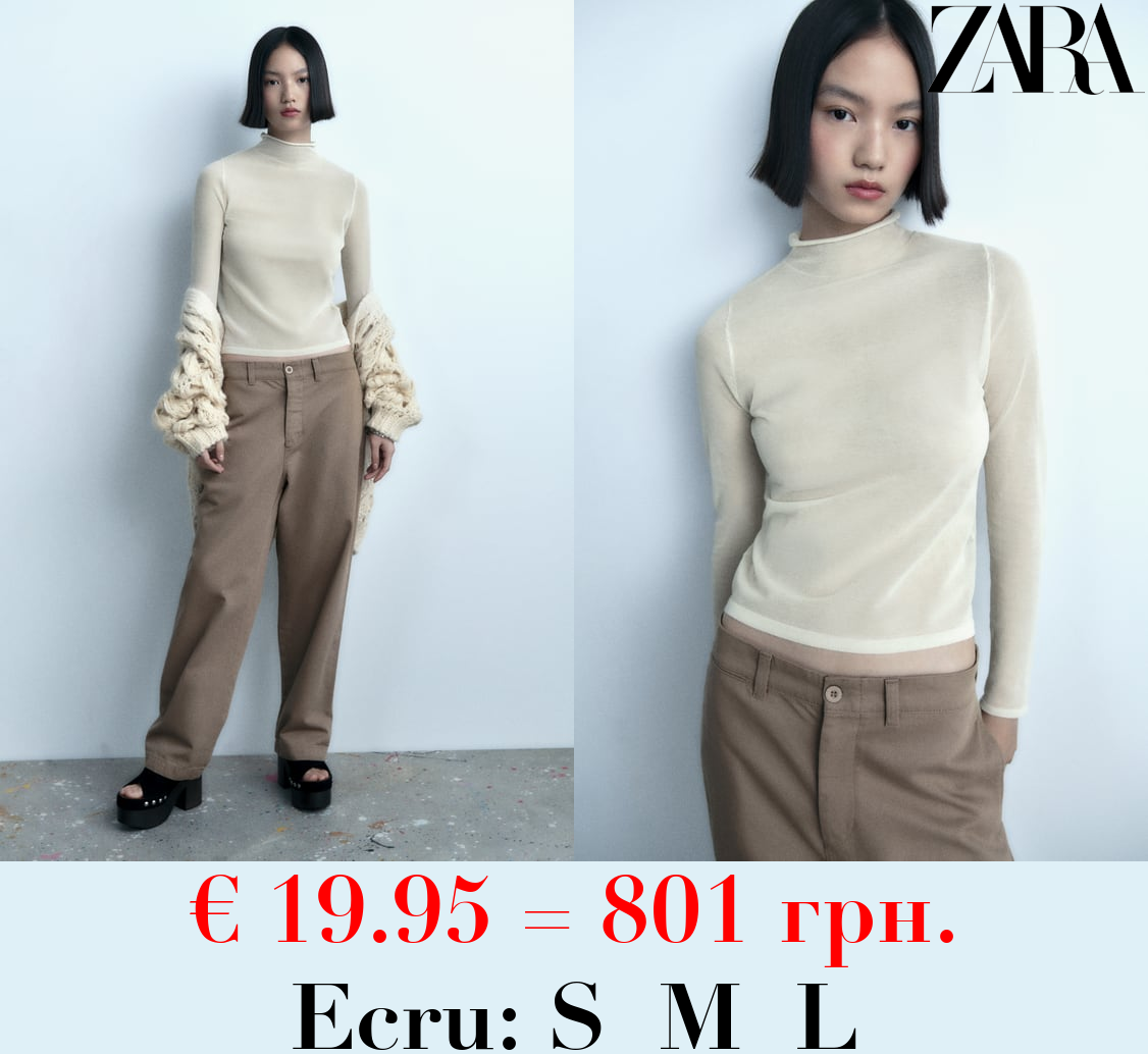 SEMI-SHEER KNIT SWEATER