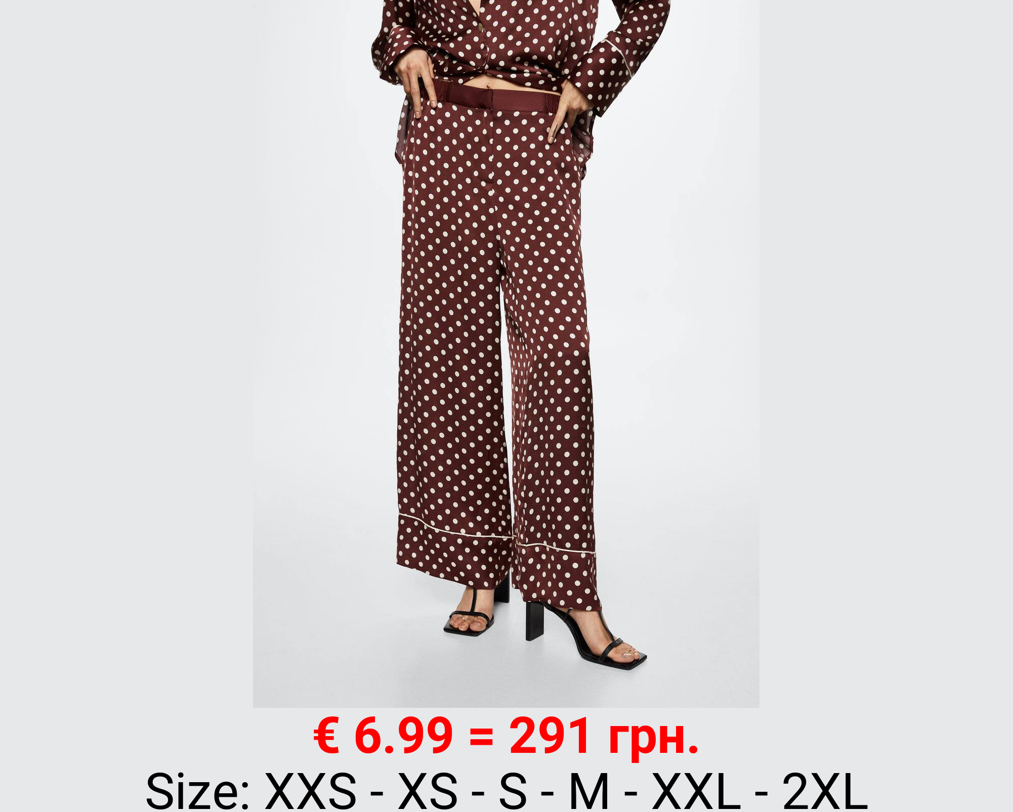 Pantalón satinado lunares