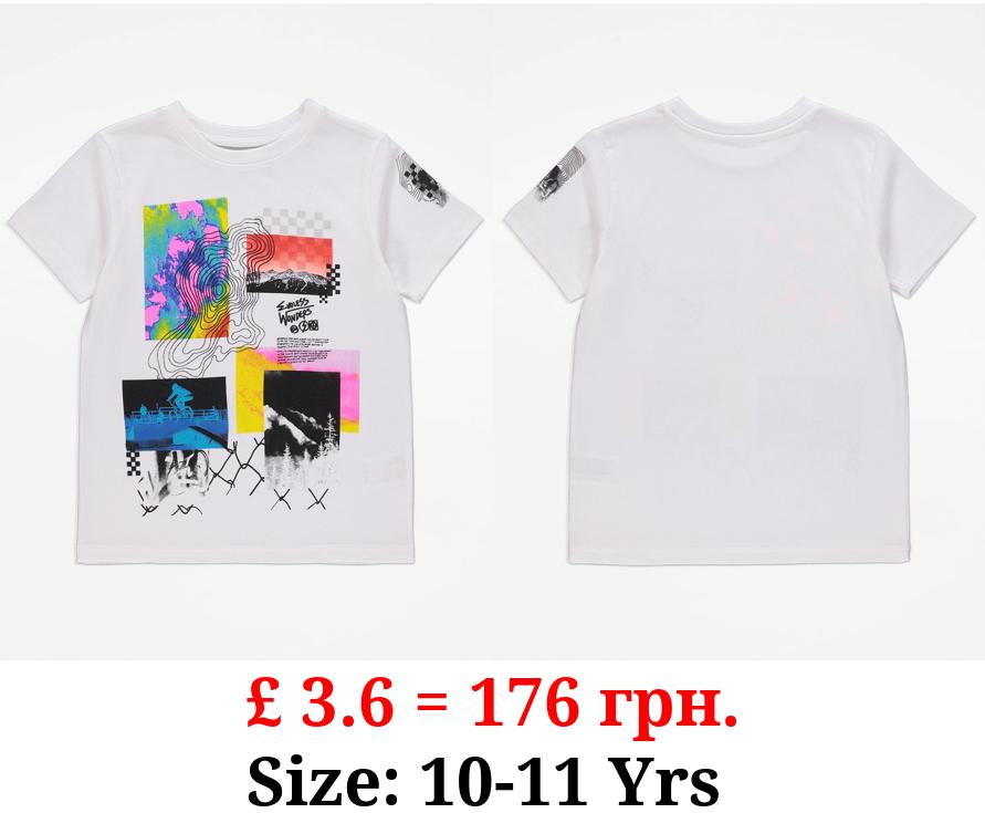 White Rectangle Graphic T-Shirt