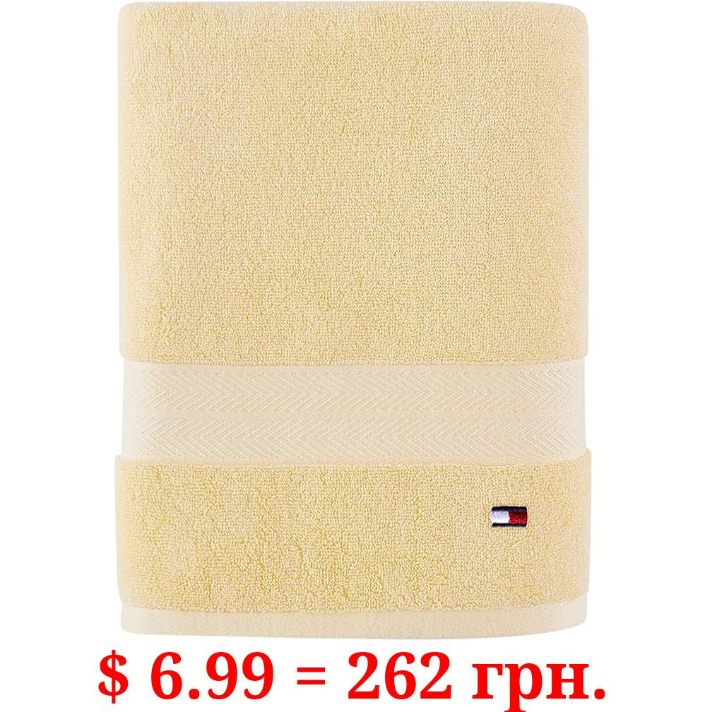 Tommy Hilfiger Modern American Solid Bath Towel, 30 X 54 Inches, 100% Cotton 574 GSM (Sunshine)
