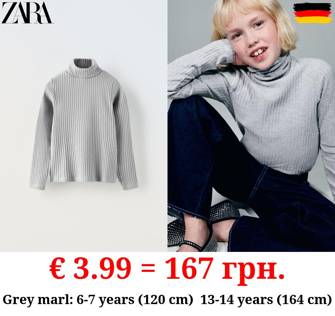 RIBBED TURTLENECK T-SHIRT