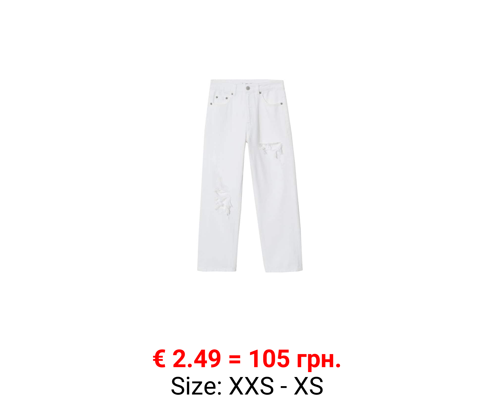 Jeans straight-fit rotos decorativos 