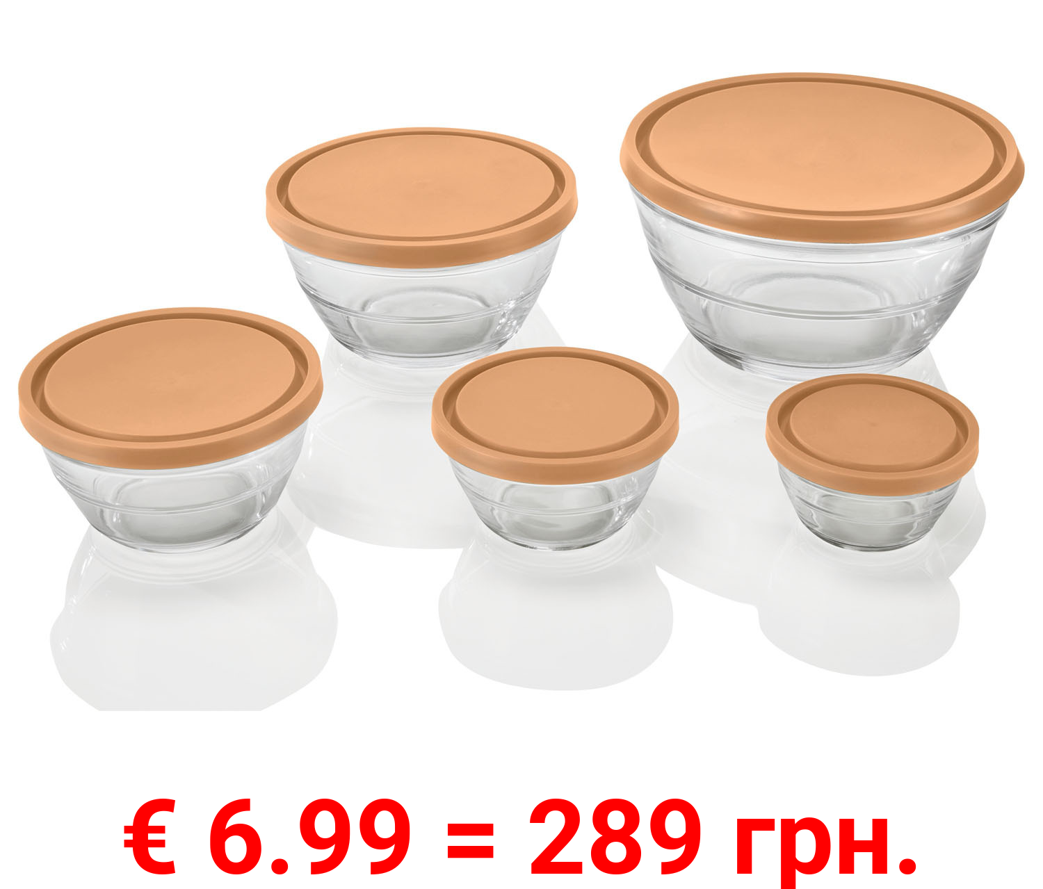 ERNESTO® Schalenset Glas, 5 Stück