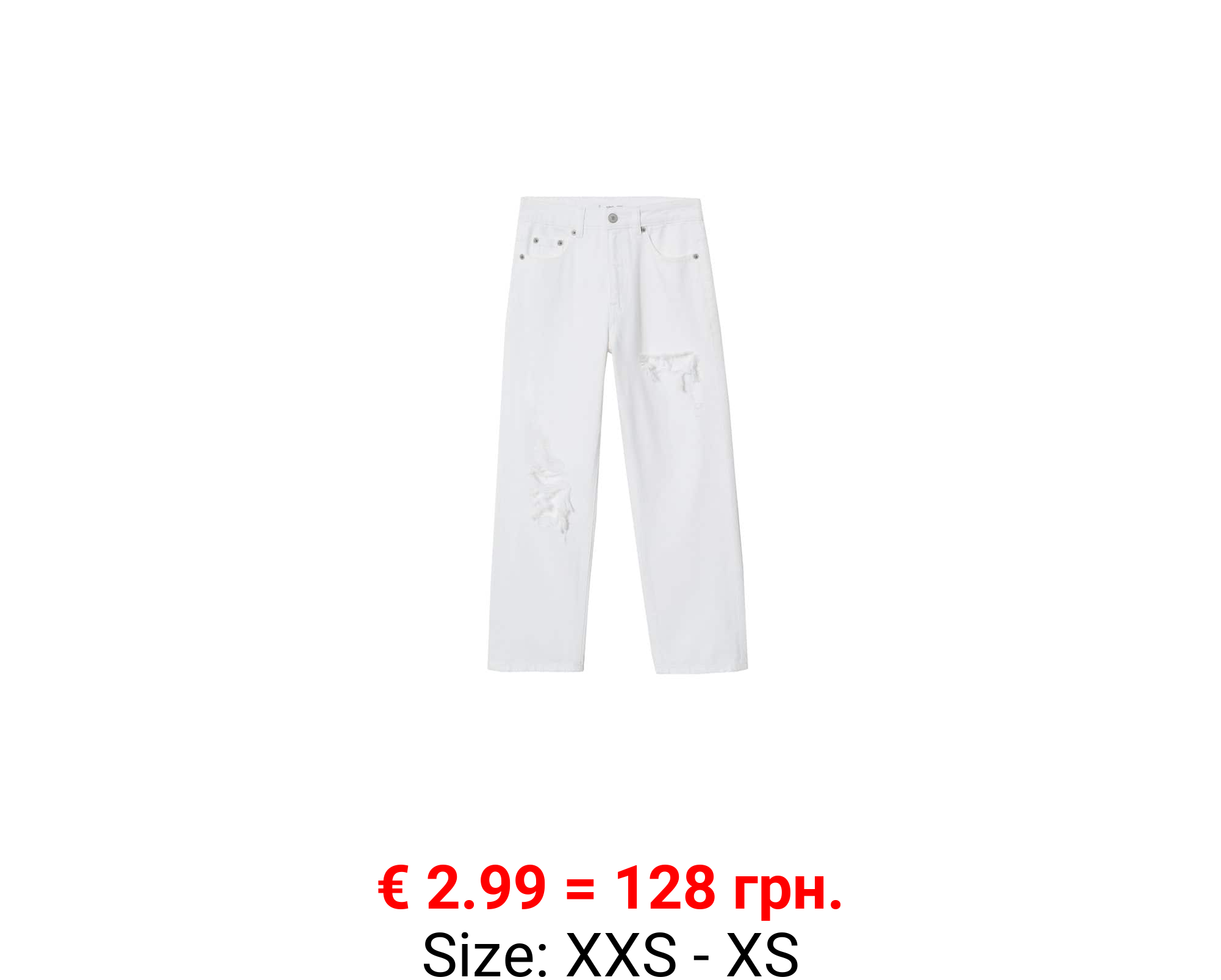 Jeans straight-fit rotos decorativos 