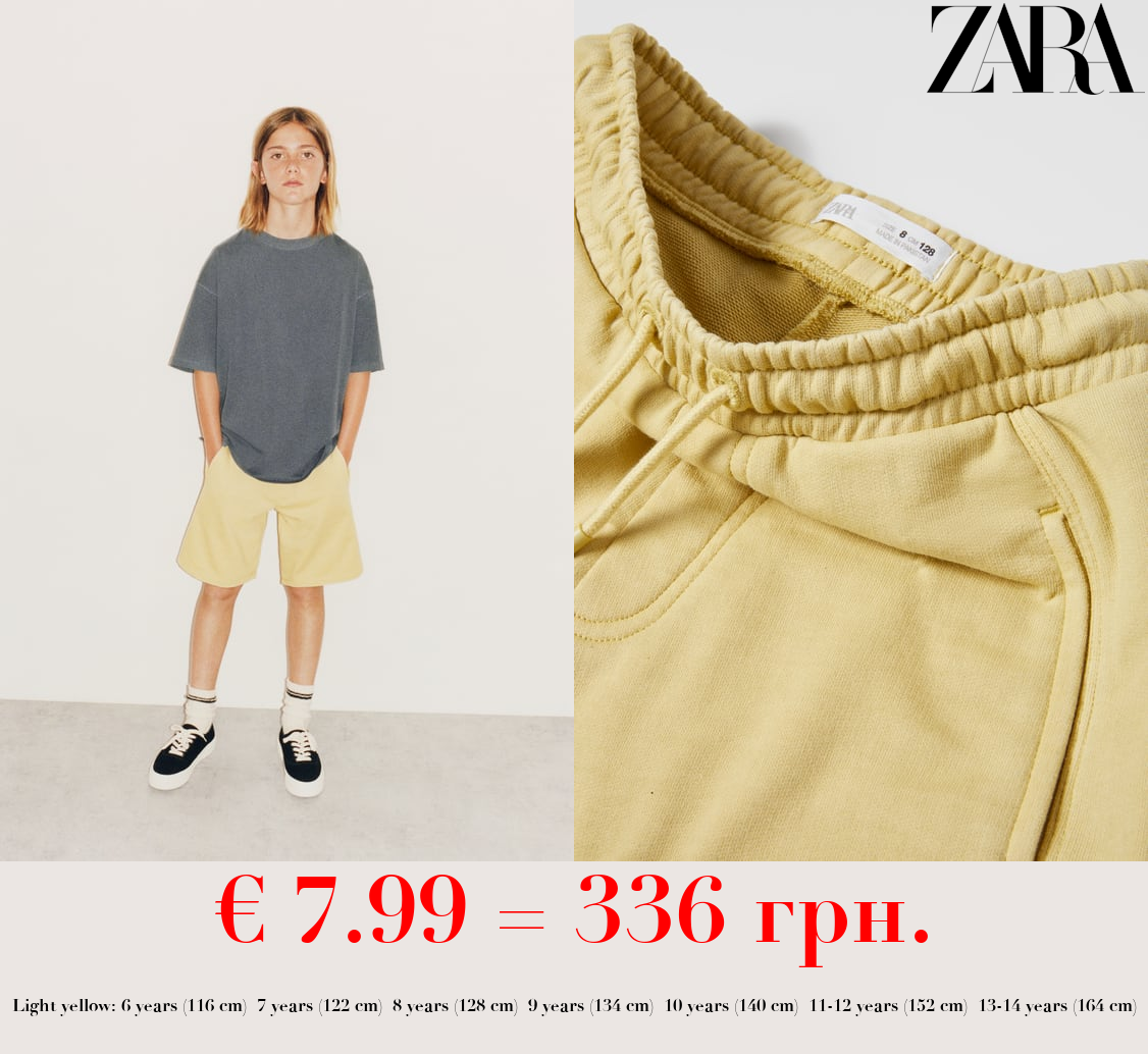 GARMENT-DYED PLUSH BERMUDA SHORTS