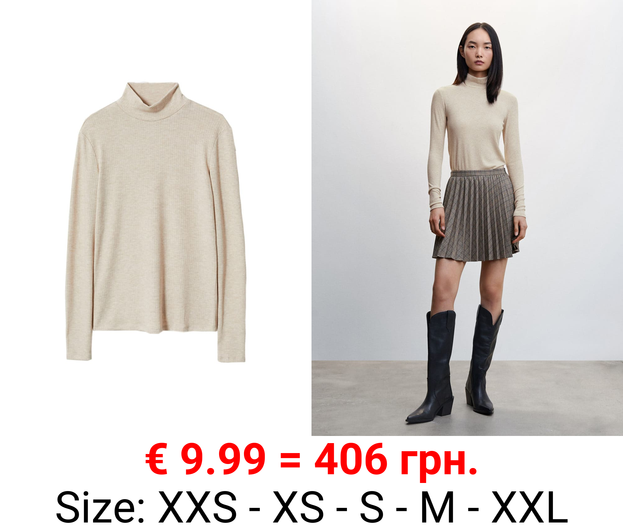 camiseta manga larga canalé