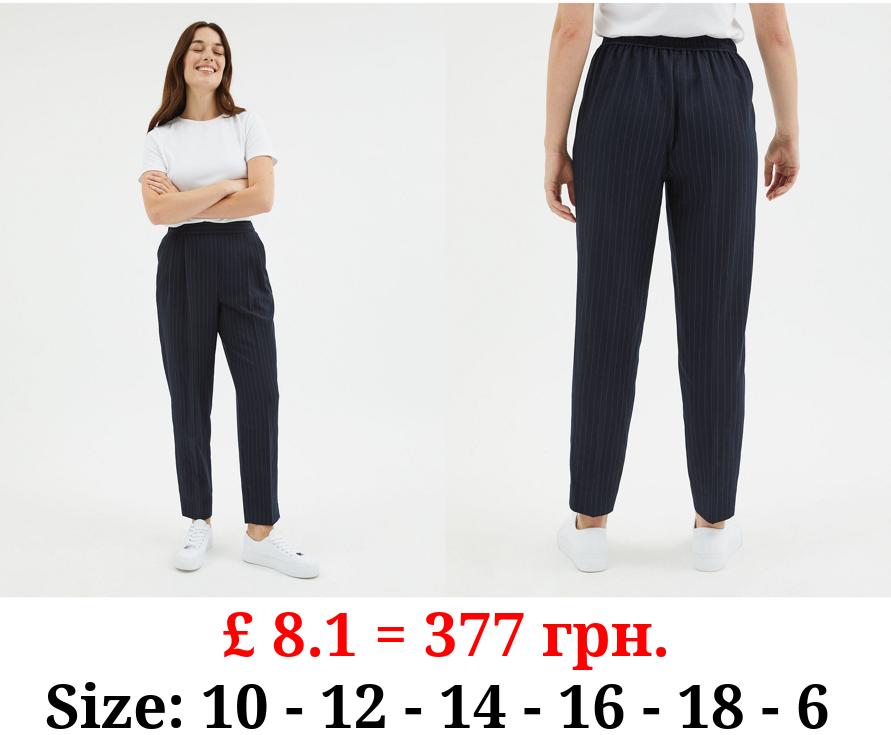 Navy Pin Stripe Tailored Trousers