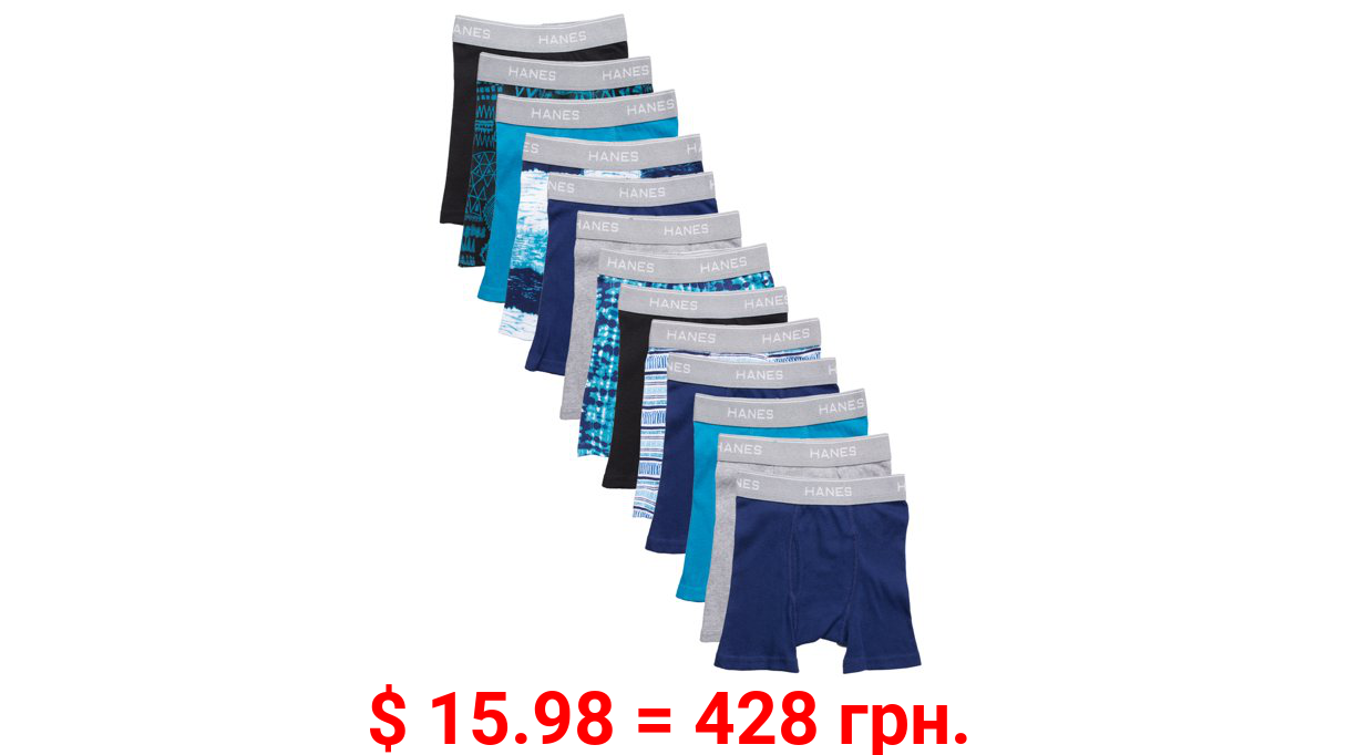 Hanes Boys Underwear, 10 + 3 Bonus Pack Tagless Boys' Cool Comfort Boxer Briefs Sizes S - XL
