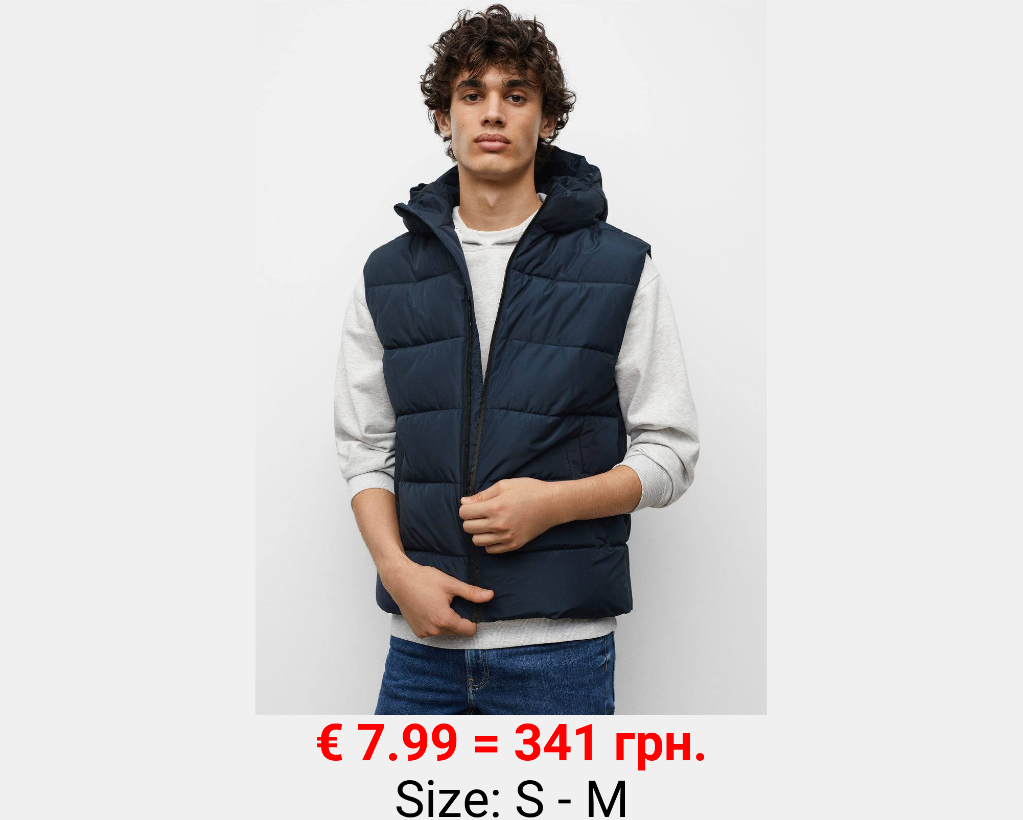 Chaleco capucha plumas