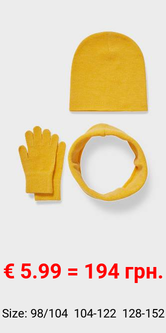 Set - Mütze, Loop Schal und Handschuhe - 3 teilig