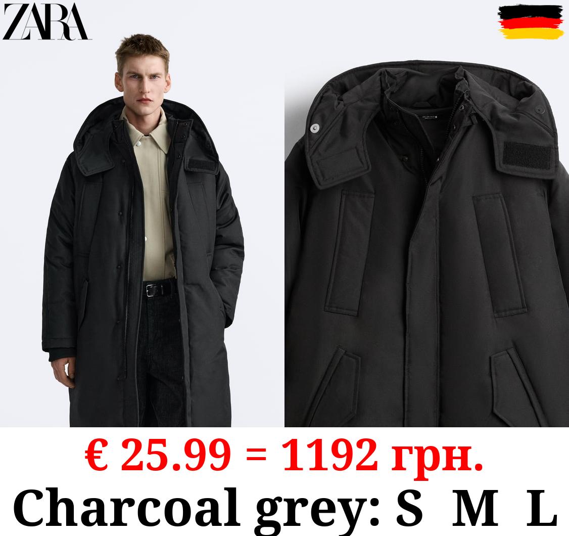 QUILTED PARKA WITH A DETACHABLE HOOD