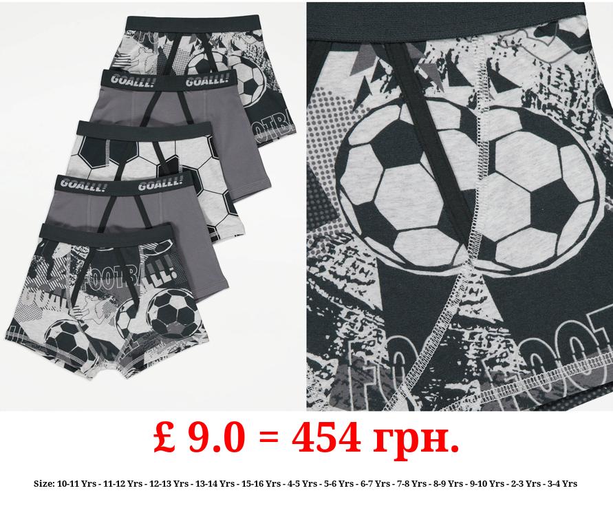 Grey Football Trunks 5 Pack