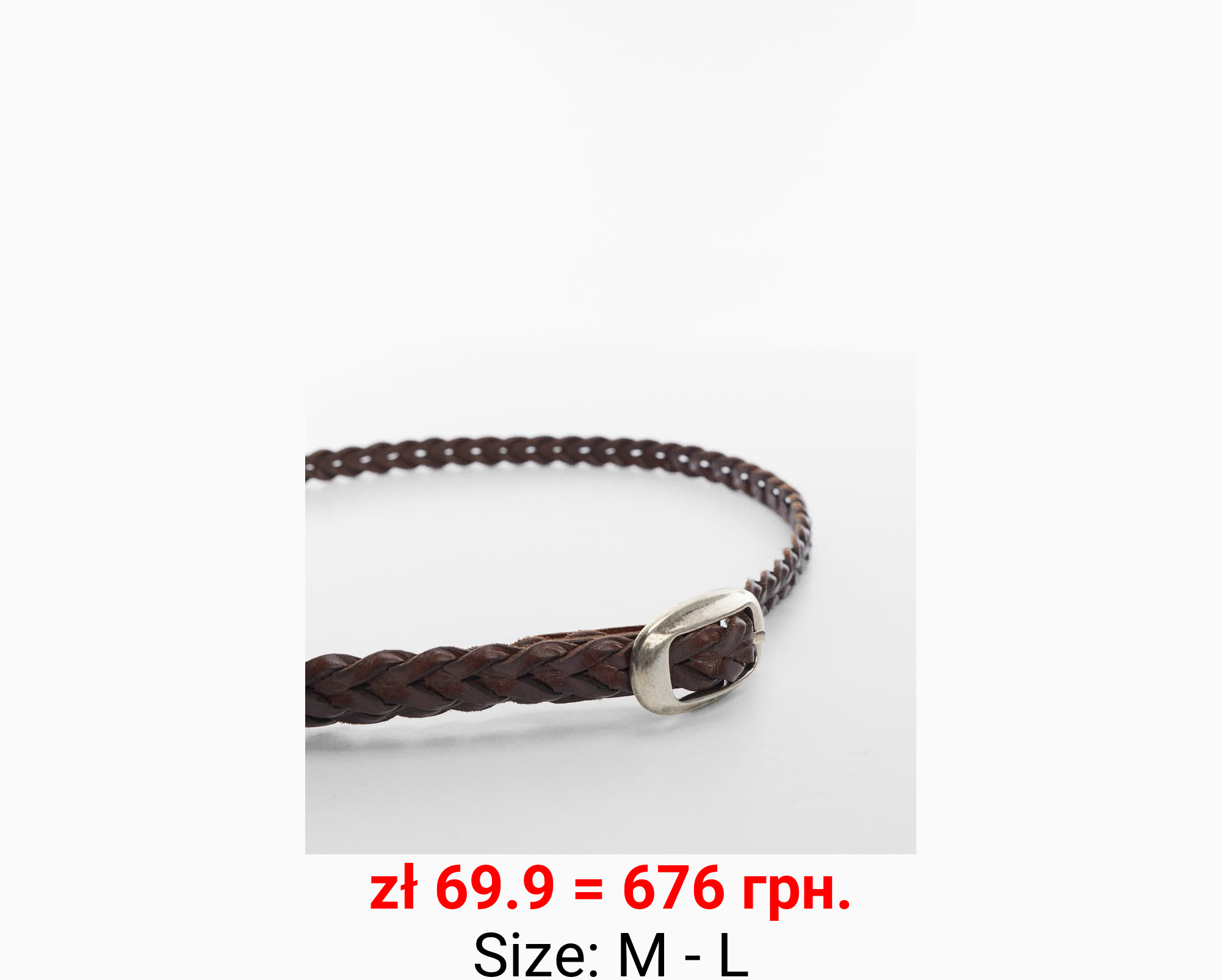 Cinturón trenzado piel