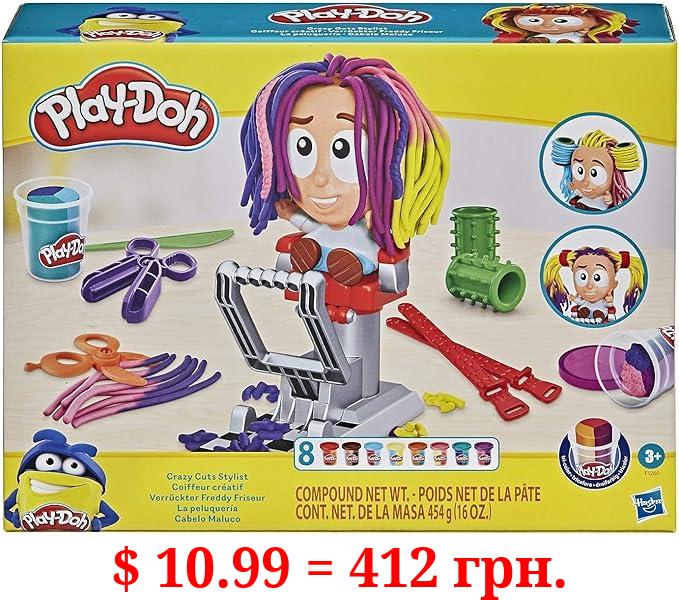 Play-Doh Crazy Cuts Stylist Hair Salon Pretend Play Toy for Kids 3 Years and Up with 8 Tri-Color Cans, 2 Ounces Each, Non-Toxic