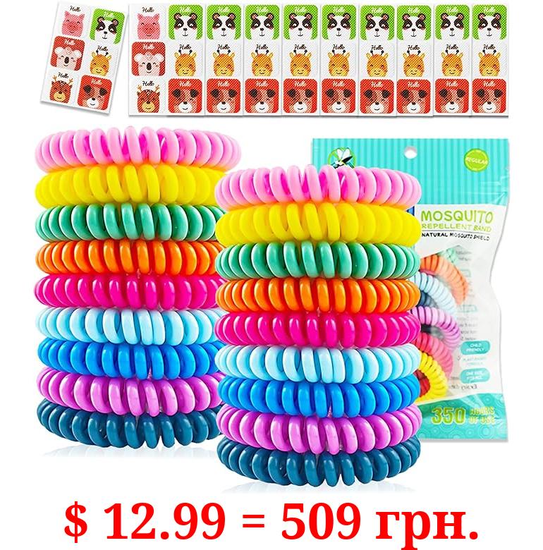18 Pack Mosquito Repellent Bracelets, DEET-Free Insect & Bug Repellent Wrist Bands with 60 Pack Smile Mosquito Patches for Kids & Adults Outdoor Camping Fishing Traveling